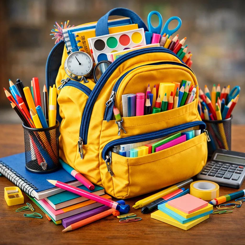 3 mochilas con útiles escolares